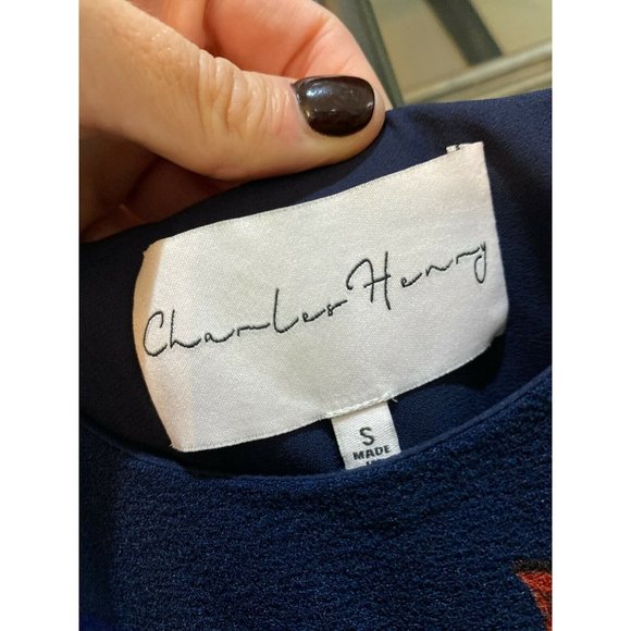 Charles Henry Nordstrom Floral Shift Dress Navy S - Picture 8 of 10